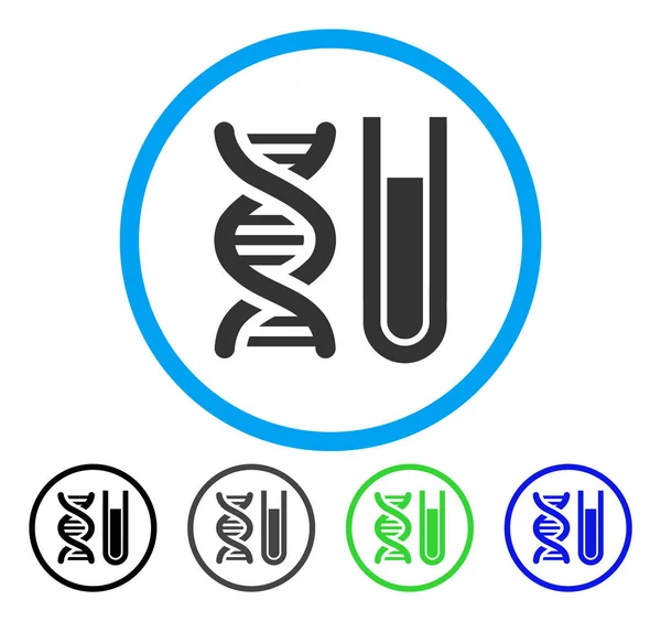 Análise genética Ícone vetorial arredondado — Vetor de Stock