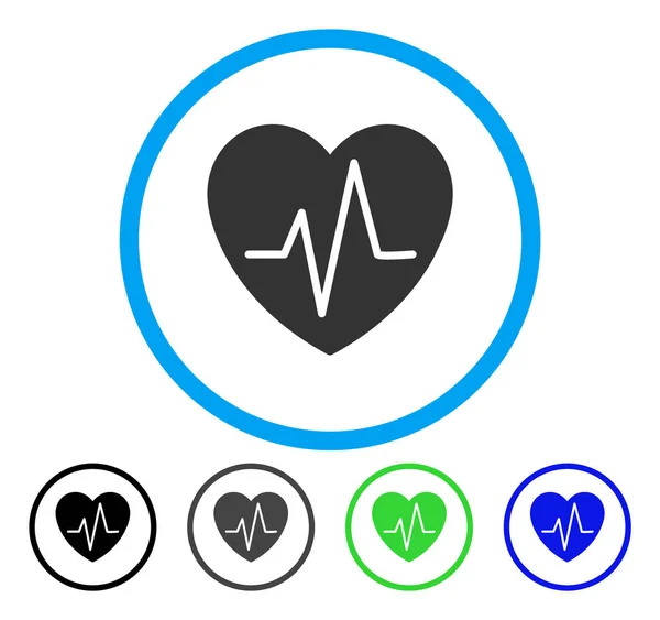 Herz ekg abgerundetes Vektorsymbol — Stockvektor