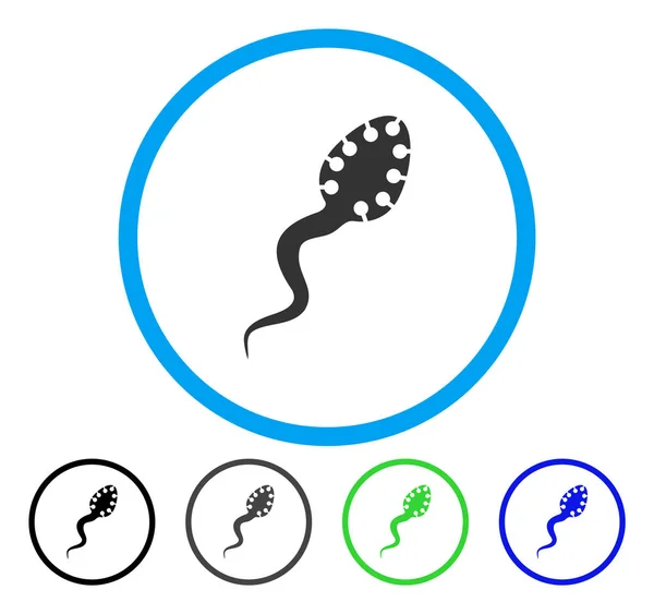 Icône vectorielle arrondie par microbe infectieuse — Image vectorielle