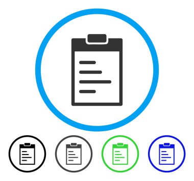 Pad metin yuvarlak vektör simgesi