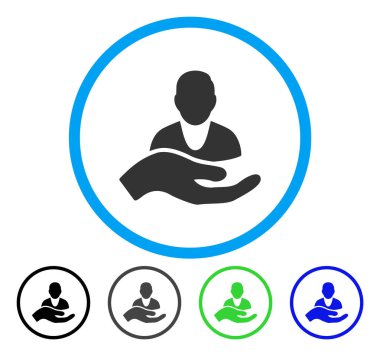 Hasta yardım yuvarlak vektör simgesi