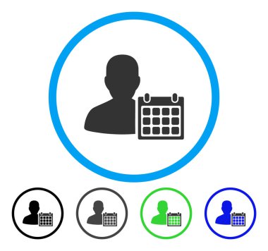 Hasta takvim yuvarlak vektör simgesi