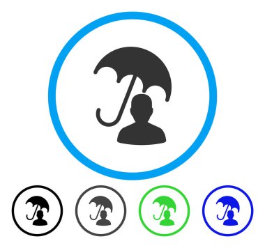 Hasta bakımı şemsiye yuvarlak vektör simgesi