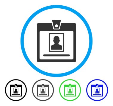 Kişi rozet yuvarlak vektör simgesi