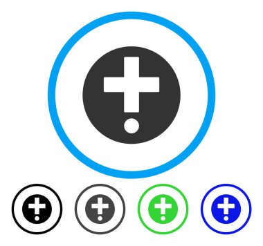 Eczane yuvarlak vektör simgesi