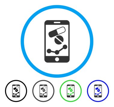 Eczane Online raporu vektör simge yuvarlak