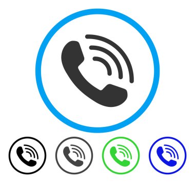 Telefon görüşmesi yuvarlak vektör simgesi