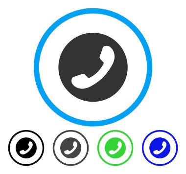 Telefon numarası yuvarlak vektör simgesi