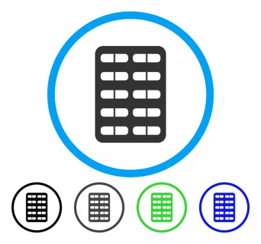 Hap Blister yuvarlak vektör simgesi