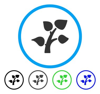 Bitki ağaç yuvarlak vektör simgesi