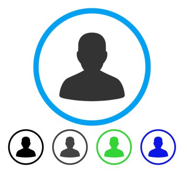 Portre yuvarlak vektör simgesi