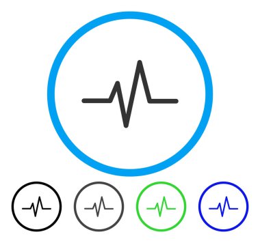 Nabız yuvarlak vektör simgesi