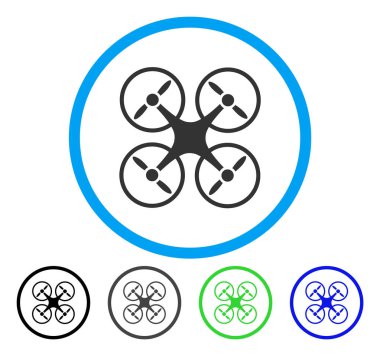 Quadcopter yuvarlak vektör simgesi