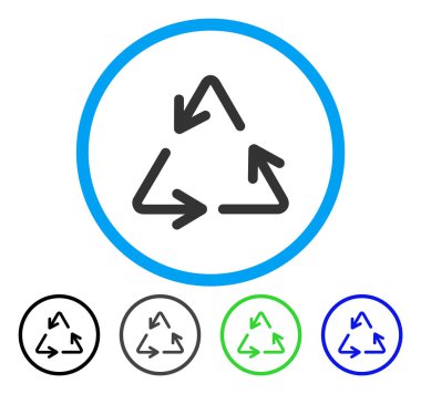 Geri dönüşüm okları yuvarlak vektör simgesi