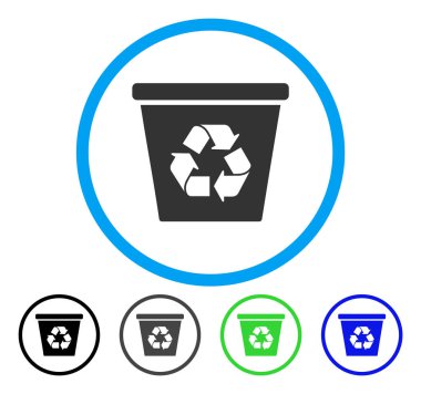 Geri dönüşüm kutusu yuvarlak vektör simgesi