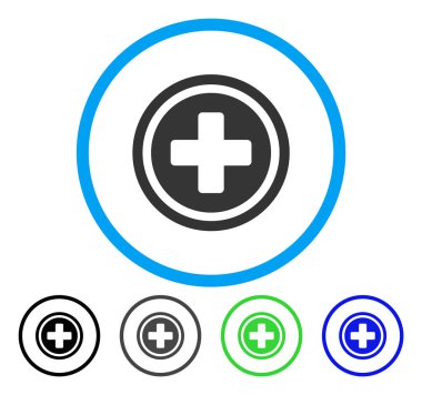 Çapraz yuvarlak vektör simge yuvarlak