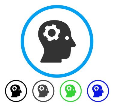 Düşünme dişli yuvarlak vektör simgesi