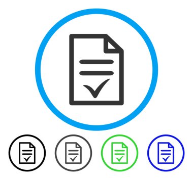 Geçerli belge yuvarlak vektör simgesi