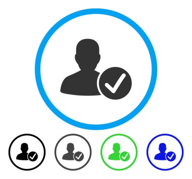 Geçerli hasta yuvarlak vektör simgesi