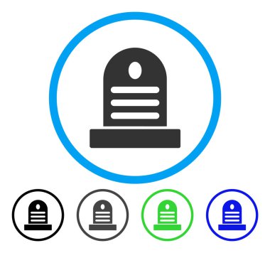 Mezar taşı yuvarlak vektör simgesi