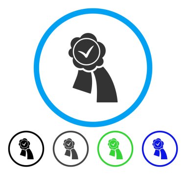 Doğrulama mühür vektör simge yuvarlak