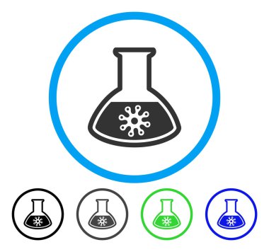 Virüs analiz yuvarlak vektör simgesi