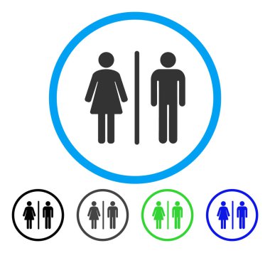 WC yuvarlak vektör simgesi