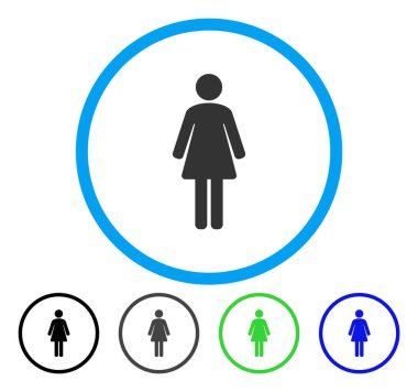 Kadın yuvarlak vektör simgesi