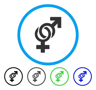 Cinsel semboller yuvarlak vektör simgesi