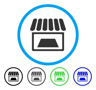 Dükkanı yuvarlak vektör simgesi