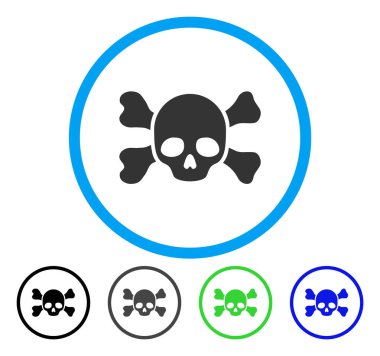 Skull And Bones yuvarlak vektör simgesi