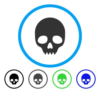 Kafatası yuvarlak vektör simgesi