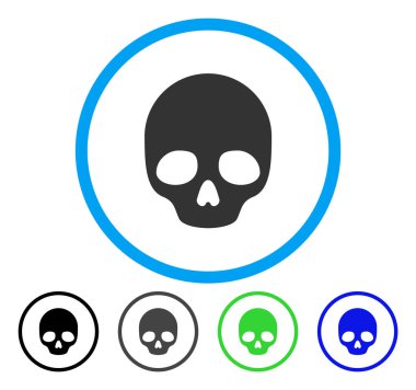 Kafatası yuvarlak vektör simgesi