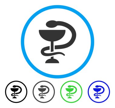 Yılan Kupası yuvarlak vektör simgesi