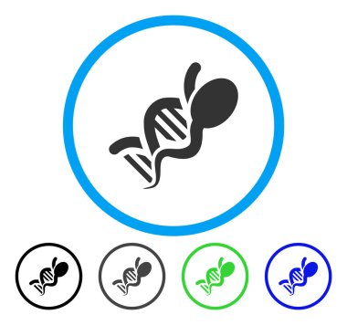 Sperm genom yuvarlak vektör simgesi