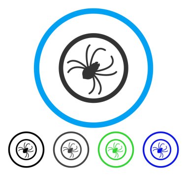 Örümcek yuvarlak vektör simgesi