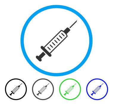 Şırınga yuvarlak vektör simgesi