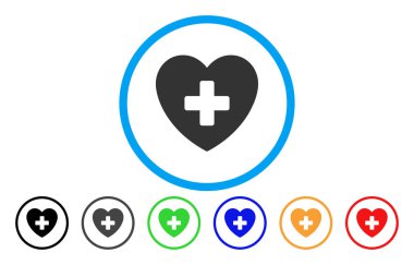 Kardiyoloji yuvarlak vektör simgesi