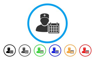 Doktor takvim yuvarlak vektör simgesi