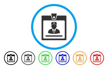 Doktor rozet yuvarlak vektör simgesi