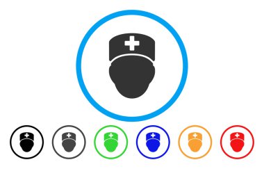 Doktor kafa yuvarlak vektör simgesi