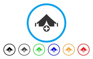 Sahra Hastanesi yuvarlak vektör simgesi