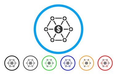 Mali tıp ağ yuvarlak vektör simgesi