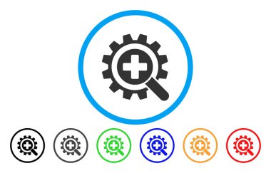 Tıbbi teknoloji yuvarlak vektör simge bulmak