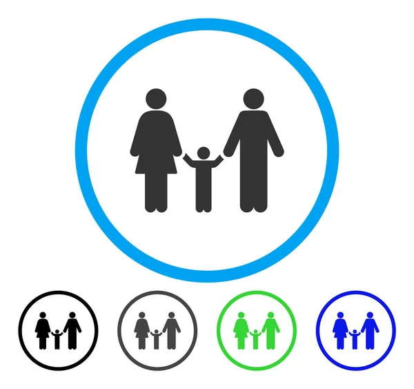 Padres y niños redondeados Vector icono — Vector de stock