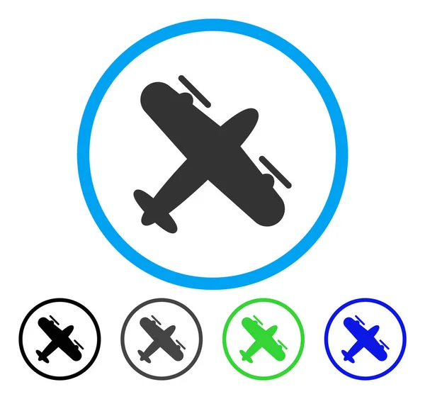 Schraube Flugzeug abgerundete Vektor-Symbol — Stockvektor