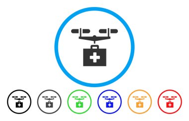 Uyuşturucu uçağı teslim vektör simge yuvarlak