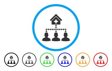 Eczane istemcileri yuvarlak vektör simgesi