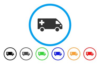 Acil durum Van yuvarlak vektör simgesi