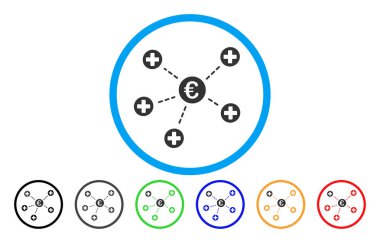 Euro tıbbi Linkler yuvarlak vektör simgesi